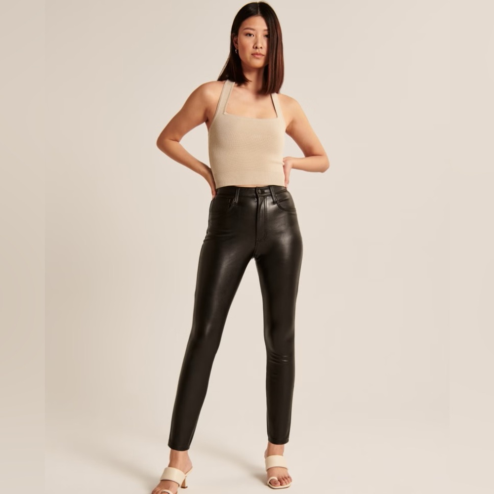 Abercrombie & Fitch Skinny High Rise Vegan Leather Pant